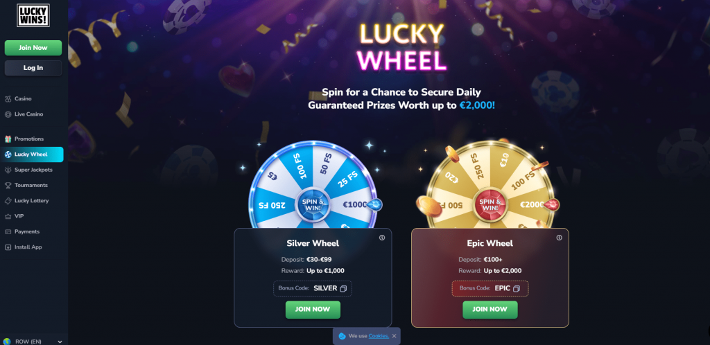 LuckyWins Casino Lottery